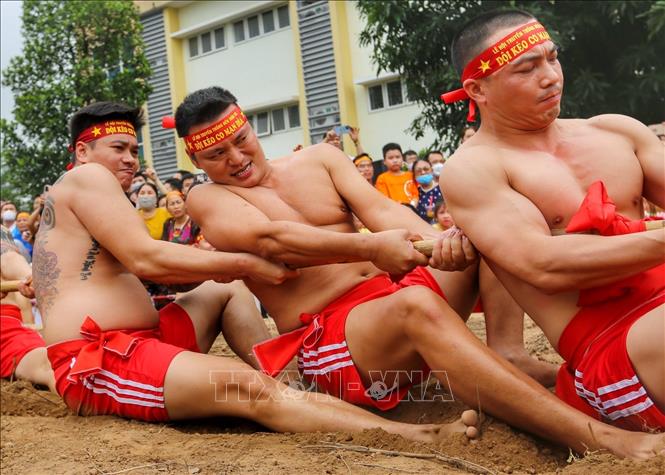 Trước khi thi đấu, các thanh niên phải chăm chỉ rèn luyện thể dục, thể thao để tăng thể lực và sức bền. Ảnh: Tuấn Đức - TTXVN