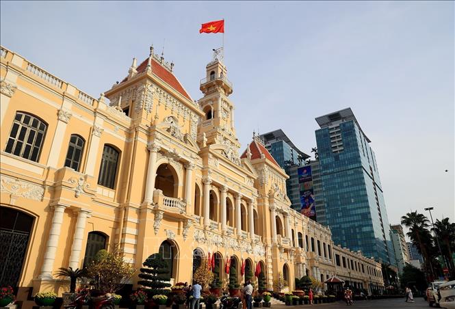 Trong ảnh: Trụ sở HĐND, UBND Thành phố Hồ Chí Minh được Bộ Văn hóa Thể thao và Du lịch công nhận là di tích kiến trúc nghệ thuật cấp quốc gia vào năm 2020. Ảnh: Hồng Đạt - TTXVN
