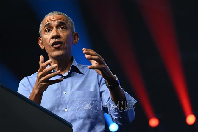 Cựu Tổng thống Mỹ Barack Obama phát biểu tại Philadelphia, Pennsylvania, ngày 5/11/2022. Ảnh: AFP/ TTXVN