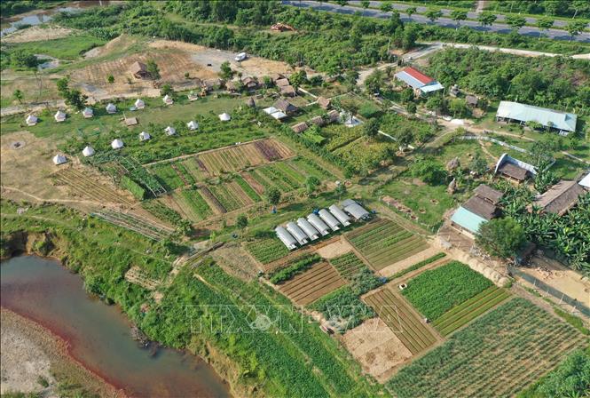 Trong ảnh: Nông trại An Phú Farm mô hình thí điểm đầu tiên về Khai thác dịch vụ du lịch kết hợp phát triển nông nghiệp của Đà Nẵng vừa được đưa vào hoạt động phục vụ du khách dịp lễ năm nay. Ảnh: Trần Lê Lâm - TTXVN 