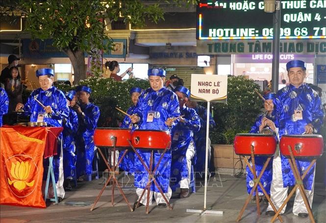 Khu vực nhạc lễ Nam Bộ tại Liên hoan. Ảnh: Thu Hương - TTXVN