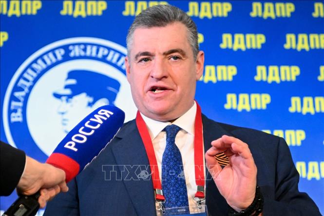 Chủ tịch Ủy ban Đối ngoại Duma Quốc gia (Hạ viện) Nga Leonid Slutsky phát biểu tại Moskva ngày 27/5/2022. Ảnh: AFP/TTXVN