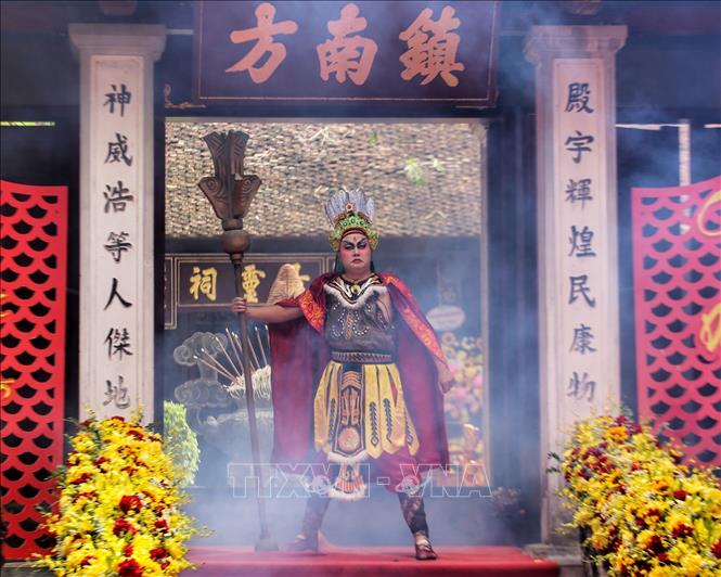 Màn sử thi về Thần tích Cao Sơn Đại Vương. Ảnh: Tuấn Đức - TTXVN