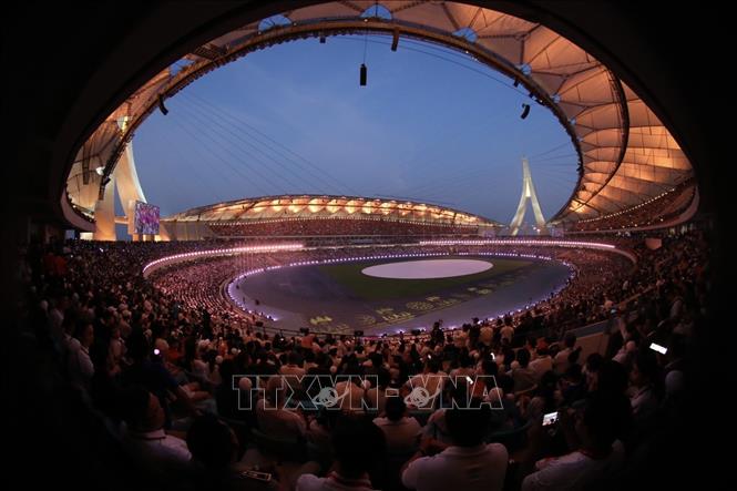 Sân vận động quốc gia Morodok Techo diễn ra Lễ khai mạc SEA Games 32. Ảnh: Minh Quyết - TTXVN