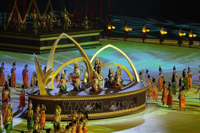 Chương trình nghệ thuật tại Lễ khai mạc SEA Games 32. Ảnh: Minh Quyết - TTXVN