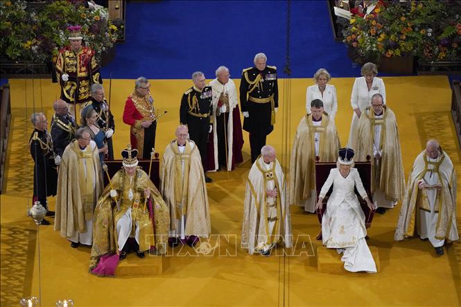 Quang cảnh lễ đăng quang của Vua Charles III tại Tu viện Westminster ở London, Anh ngày 6/5/2023. Ảnh: AFP/TTXVN