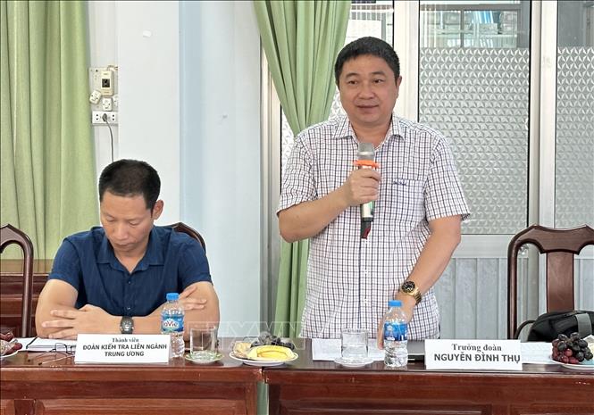 Trong ảnh: Ông Nguyễn Đình Thụ - Chi Cục trưởng Chi cục Quản lý chất lượng nông, lâm sản và thủy sản Nam Bộ phát biểu tại buổi làm việc. Ảnh: Thanh Sang - TTXVN
