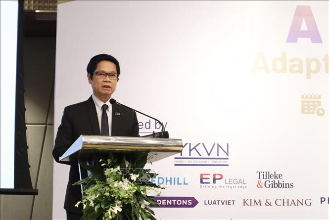Trong ảnh: Ông Vũ Tiến Lộc, Chủ tịch VIAC phát biểu tại Hội nghị. Ảnh: Xuân Anh -TTXVN