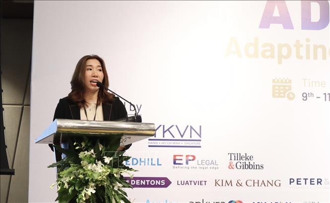 Trong ảnh: Bà Trần Thanh Huyền, Chủ nhiệm VBLC phát biểu khai mạc hội nghị. Ảnh: Xuân Anh -TTXVN