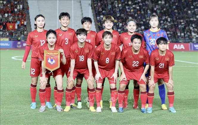 The line-up of the Vietnamese women's team. VNA Photo