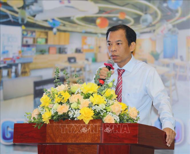 PGS.TS Nguyễn Văn Trào, Phó Hiệu trưởng trường Đại học Sư phạm Hà Nội phát biểu khai mạc cuộc thi. Ảnh: Thanh Tùng -  TTXVN 