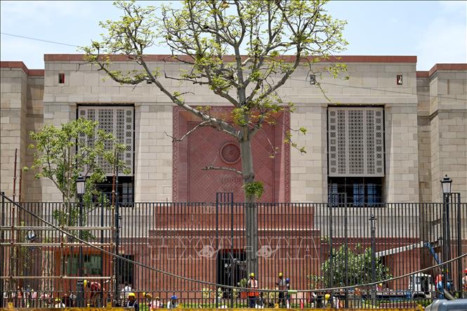 Tòa nhà Quốc hội mới được xây dựng tại thủ đô New Delhi, Ấn Độ ngày 26/5/2023. Ảnh: AFP/TTXVN