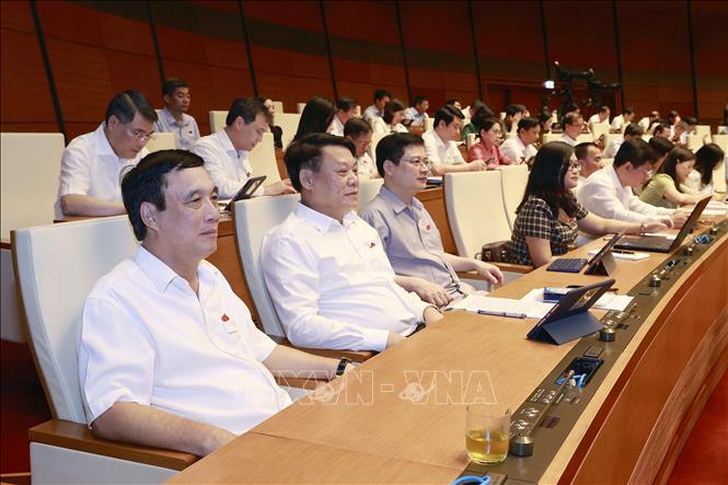 Đoàn đại biểu Quốc hội tỉnh Phú Thọ dự phiên họp. Ảnh: Doãn Tấn - TTXVN