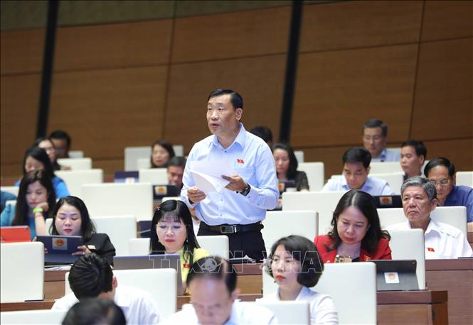 Đại biểu Quốc hội tỉnh Trà Vinh Thạch Phước Bình phát biểu. Ảnh: Phương Hoa - TTXVN