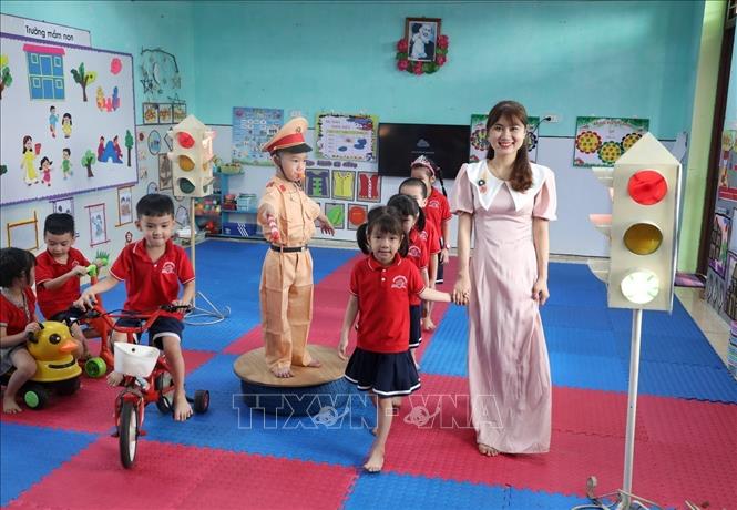 Trường Mầm non Đa Mai, thành phố Bắc Giang sáng tạo tích hợp, lồng ghép giáo dục an toàn giao thông vào giờ 