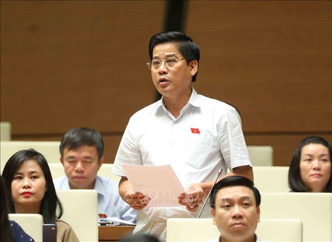 Đại biểu Quốc hội tỉnh Quảng Nam Dương Văn Phước phát biểu. Ảnh: An Đăng - TTXVN