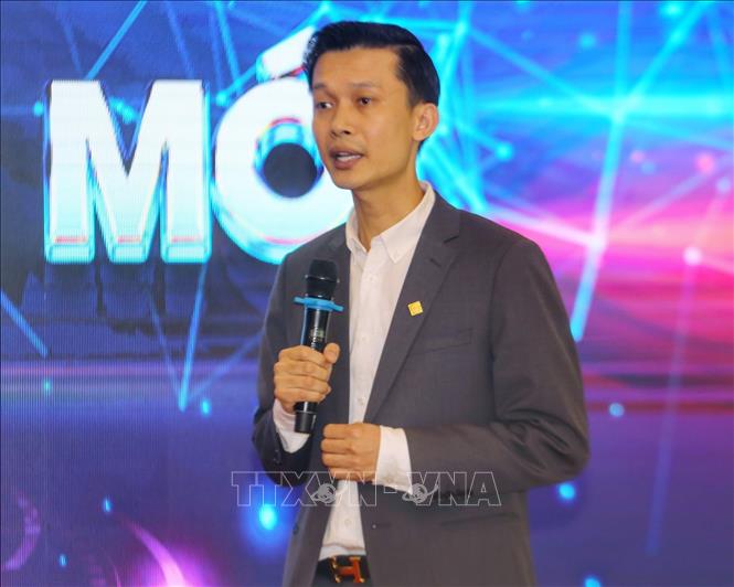 Ông Vũ Ngọc Quyết, Nhà sáng lập, Tổng Giám đốc Công ty Cổ phần Công nghệ Locamos phát biểu. Ảnh: Tuấn Đức - TTXVN