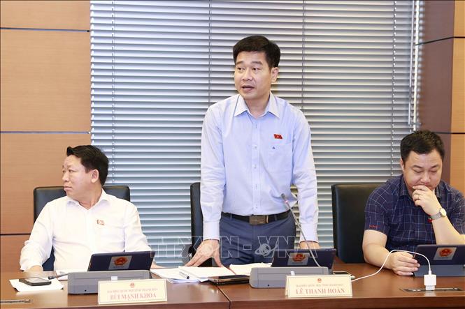 Đại biểu Quốc hội tỉnh Thanh Hoá Lê Xuân Hoàn phát biểu. Ảnh: Doãn Tấn - TTXVN