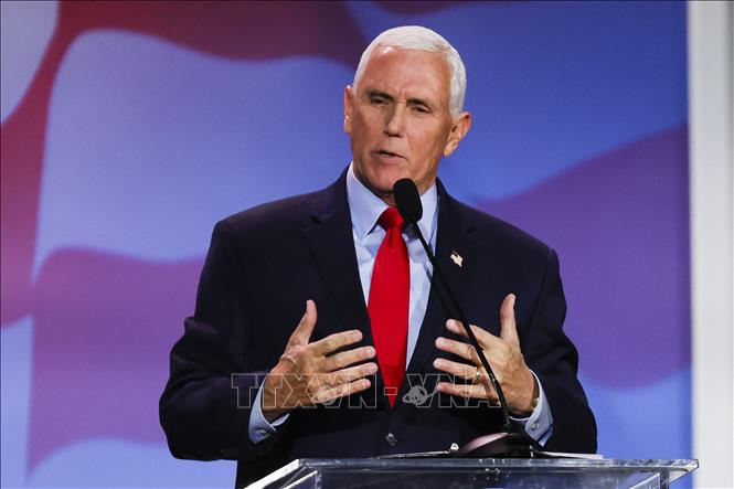 (Tư liệu) Cựu Phó Tổng thống Mỹ Mike Pence phát biểu tại một hội nghị ở Las Vegas, Nevada ngày 18/11/2022. Ảnh: AFP/TTXVN