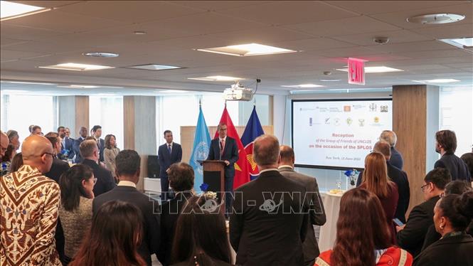 Ambassador Dang Hoang Giang speaks at the annual meeting with the Group of Friends of UNCLOS. VNA Photo: Thanh Tuấn 