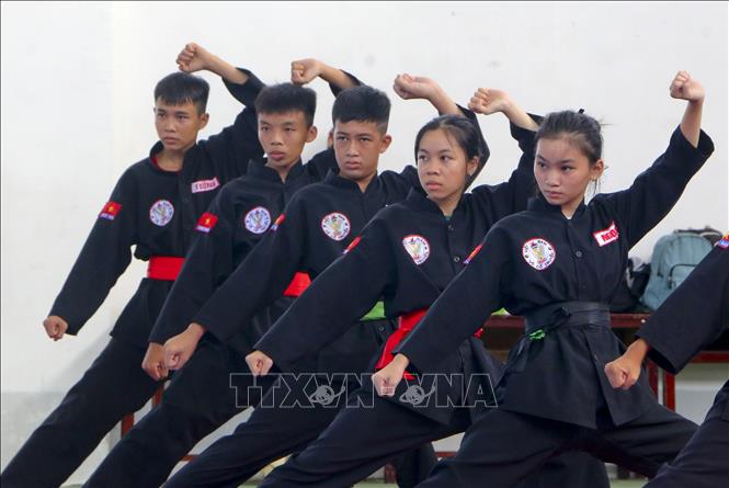 Trong ảnh: Biểu diễn võ cổ truyền tại lễ khai mạc. Ảnh: Duy Khương – TTXVN