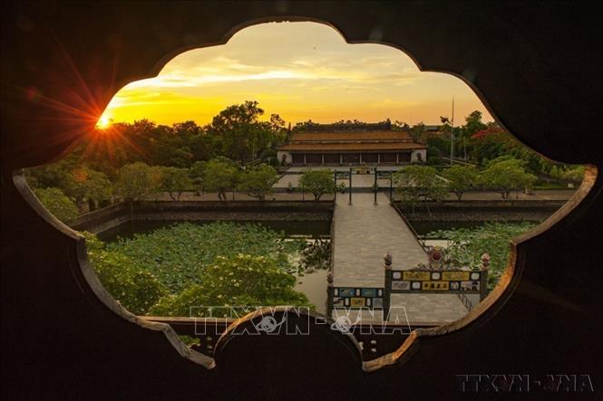 Điện Thái Hoà là cung điện nằm trong khu vực Đại Nội của kinh thành Huế. Điện cùng với sân chầu là địa điểm được dùng cho các buổi triều nghi quan trọng của triều đình. Ảnh: Minh Đức – TTXVN

