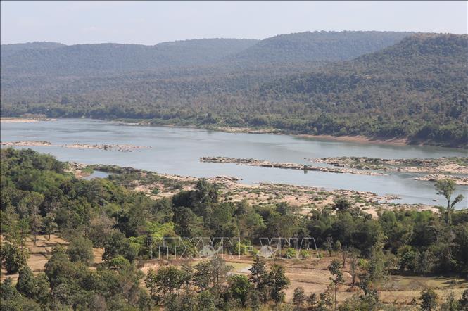 Sông Mekong đoạn chảy qua tỉnh Ubon Ratchathani, Thái Lan. Ảnh: Huy Tiến – P/v TTXVN tại Thái Lan