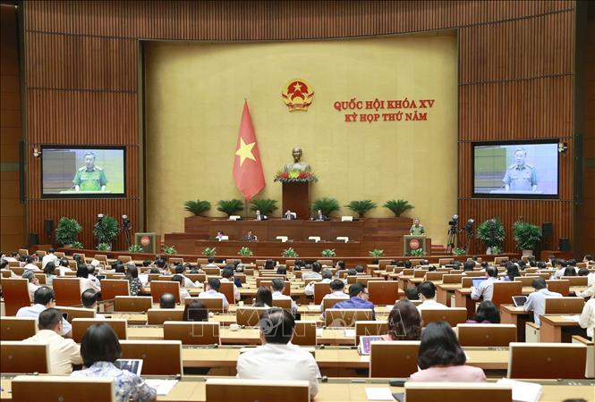 Bộ trưởng Bộ Công an Tô Lâm giải trình, làm rõ một số vấn đề đại biểu Quốc hội nêu. Ảnh: Doãn Tấn - TTXVN