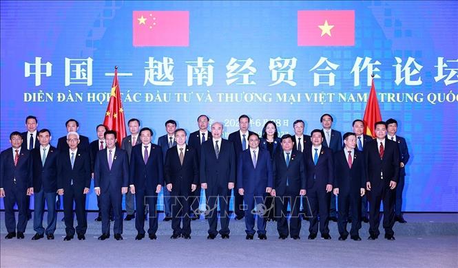 Prime Minister Pham Minh Chinh attends the Vietnam-China Trade and Investment Cooperation Forum in Beijing on June 28. VNA Photo: Dương Giang