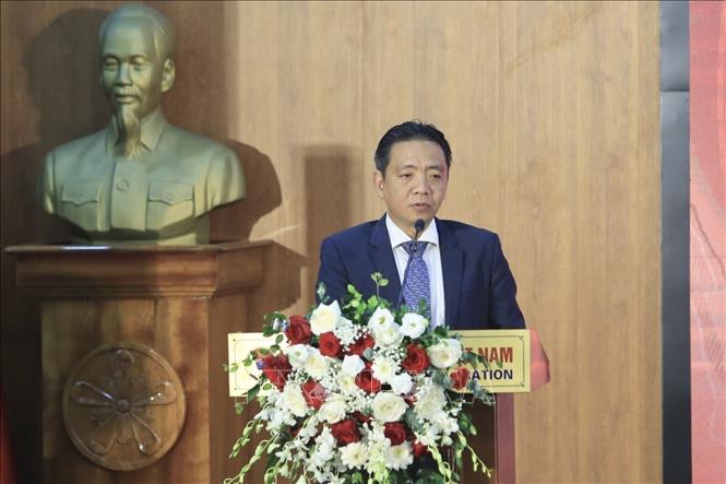 Deputy Minister of Culture, Sports and Tourism Hoang Dao Cuong speaks at the send-off ceremony. VNA Photo