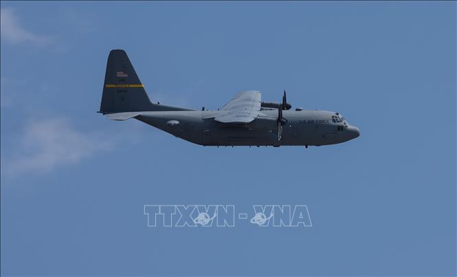 Máy bay vận tải C-130J Super Hercules của Công ty quốc phòng Mỹ Lockheed Martin tham gia cuộc tập trận phòng không tại căn cứ không quân ở Wunstorf, Đức ngày 12/6/2023. Ảnh: AFP/TTXVN