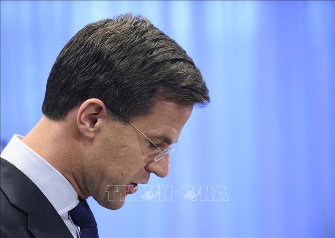 (Tư liệu) Thủ tướng Hà Lan Mark Rutte trong một cuộc họp báo tại The Hague. Ảnh: AFP/TTXVN