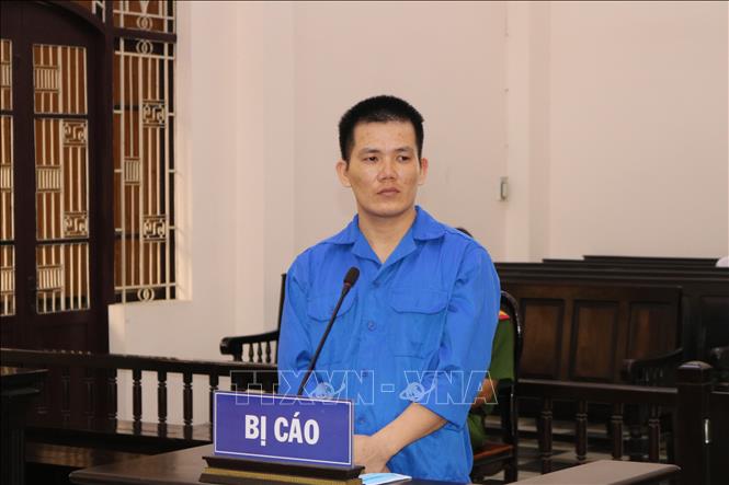 Trong ảnh: Nguyễn Văn Bùi Kiệm tại phiên tòa xét xử. Ảnh: TTXVN phát
