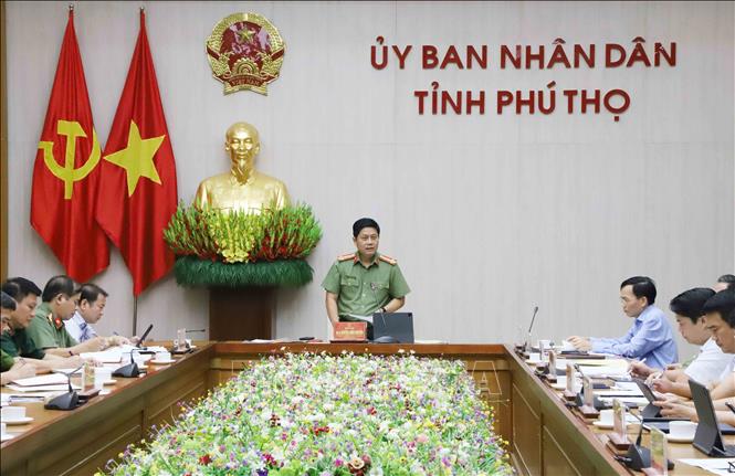 Đại tá Nguyễn Hồng Nguyên, Phó Chánh Văn phòng Bộ Công an phát biểu kết luận. Ảnh: Trung Kiên - TTXVN