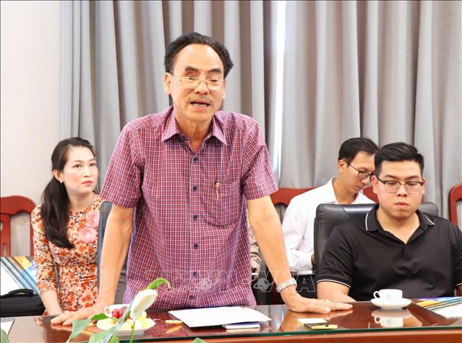 Ông Huỳnh Trung Quang, Tổng Giám đốc Công ty THNN Thép Tây Đô phát biểu. Ảnh: Thu Hiền - TTXVN