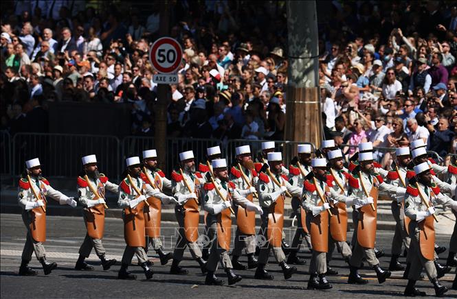 Quang cảnh lễ duyệt binh mừng Quốc khánh Pháp ở Paris, ngày 14/7/2023. Ảnh: AFP/TTXVN