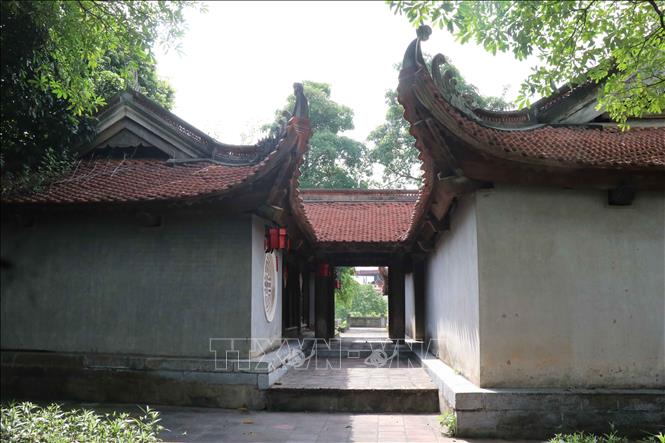 Ống muống nối Nhà Tiền tế và Hậu đường Văn Miếu Bắc Ninh. Ảnh: Thanh Thương- TTXVN