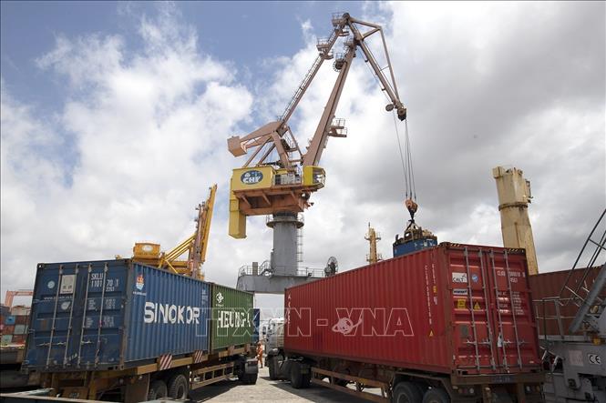 Mục tiêu đến năm 2025, tốc độ tăng trưởng dịch vụ logistics tại Hải Phòng đạt khoảng 30% - 35%/năm. Ảnh: Tuấn Anh - TTXVN