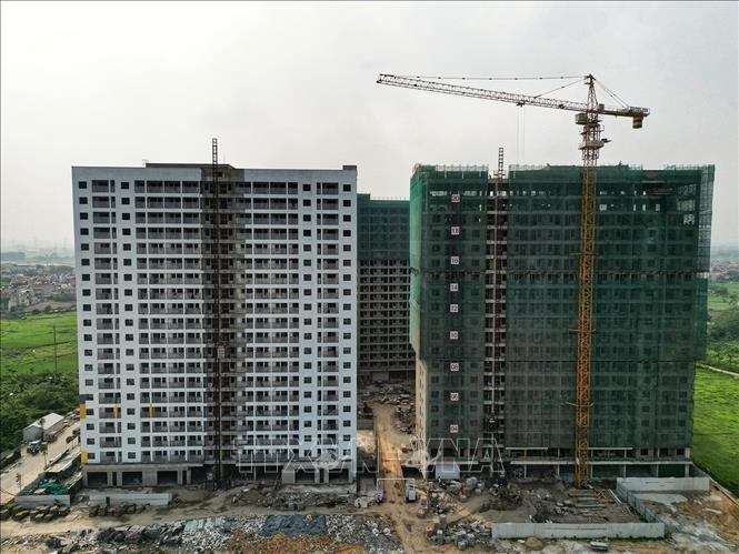 The Evergreen project is underway in Viet Yen district, the northern province of Bac Giang to build 2,000 social houses for workers in industrial parks. VNA Photo: Tuấn Anh 