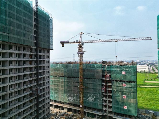 The Evergreen project is underway in Viet Yen district, the northern province of Bac Giang to build 2,000 social houses for workers in industrial parks. VNA Photo: Tuấn Anh 