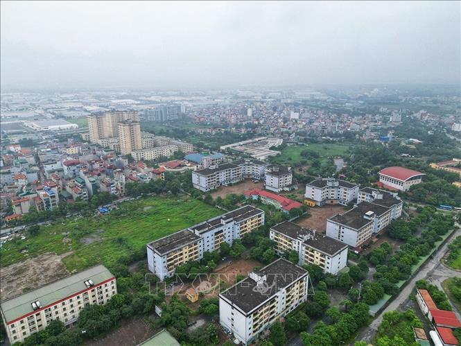 A project to build apartments for workers of the Thang Long IP in Dong Anh outskirts district of Hanoi. VNA Photo: Tuấn Anh 