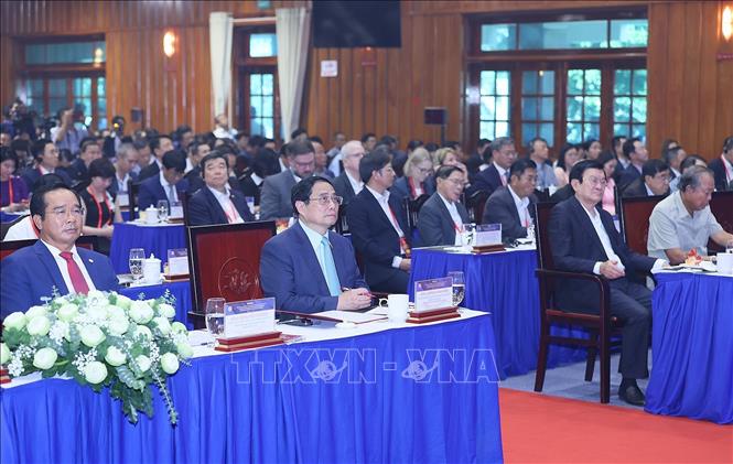 Thủ tướng Phạm Minh Chính dự hội nghị. Ảnh: Dương Giang-TTXVN