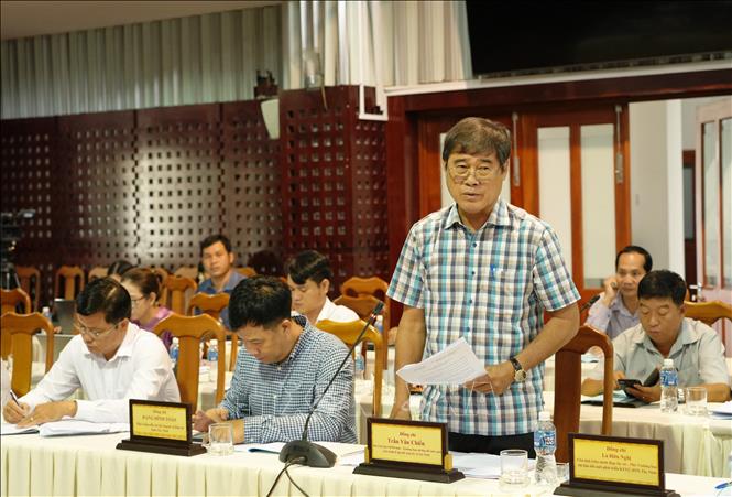 Trong ảnh: Phó Chủ tịch UBND tỉnh Tây Ninh Trần Văn Chiến phát biểu tại buổi làm việc. Ảnh: Minh Phú - TTXVN
