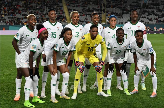 Tuyển Zambia trong lượt trận thứ hai gặp tuyển Tây Ban Nha tại vòng bảng World Cup nữ 2023. Ảnh: AFP/TTXVN