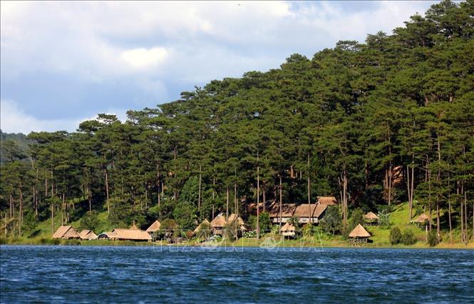 Với diện tích rộng hơn 350ha, nằm giữa rừng thông xanh cùng thảm thực vật phong phú, Hồ Tuyền Lâm là điểm đến của nhiều du khách gần xa. Ảnh: Phạm Hậu - TTXVN