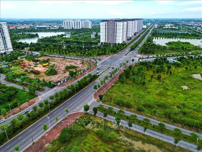 Khu đô thị Thanh Hà là một trong 5 khu đô thị xanh lớn nhất tại Hà Nội, tổng diện tích lên tới 416 ha, đang từng bước trở thành khu đô thị xanh, sạch đẹp. Ảnh: Tuấn Anh - TTXVN
