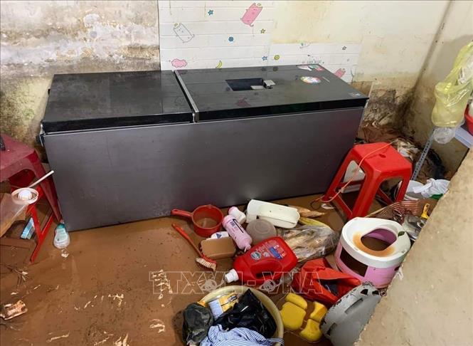 Trong ảnh: Mưa lớn kéo dài gây ngập lụt nặng tại nhiều địa phương của huyện Bù Đăng. Ảnh: TTXVN phát
