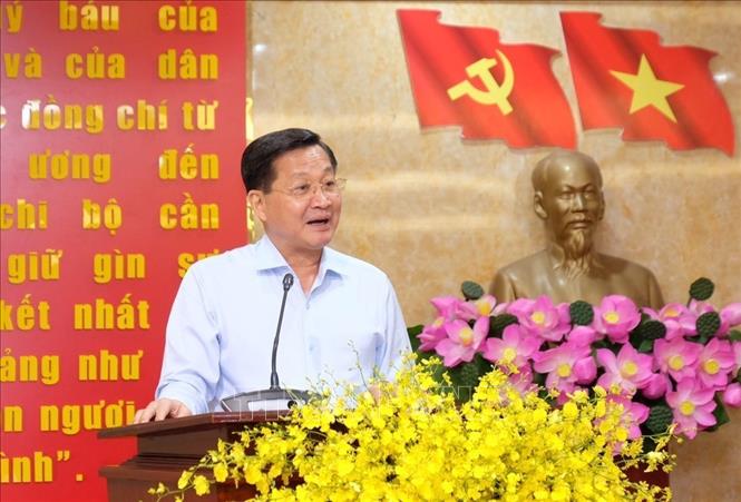 Phó Thủ tướng Lê Minh Khái phát biểu tại buổi làm việc với lãnh đạo tỉnh Bình Phước. Ảnh: Sỹ Tuyên – TTXVN