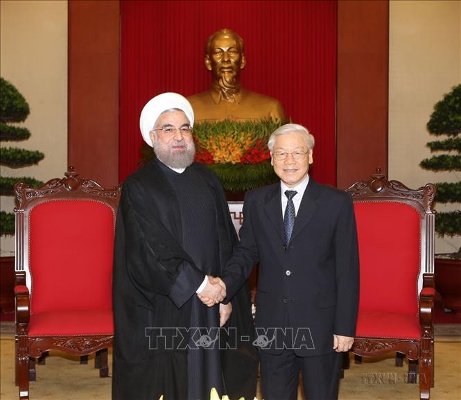 Tổng Bí thư Nguyễn Phú Trọng tiếp Tổng thống Cộng hòa Hồi giáo Iran Hassan Rouhani thăm cấp Nhà nước tới Việt Nam (Hà Nội, 6/10/2016). Ảnh: Trí Dũng – TTXVN
