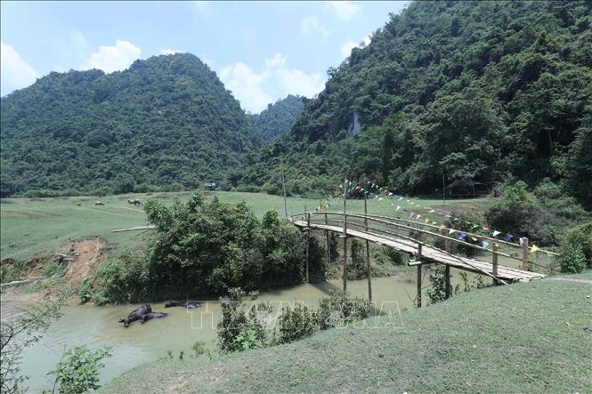 Trong ảnh: Cảnh đẹp thơ mộng bên con suối vắt qua thảo nguyên xanh Đồng Lâm. Ảnh: Anh Tuấn – TTXVN